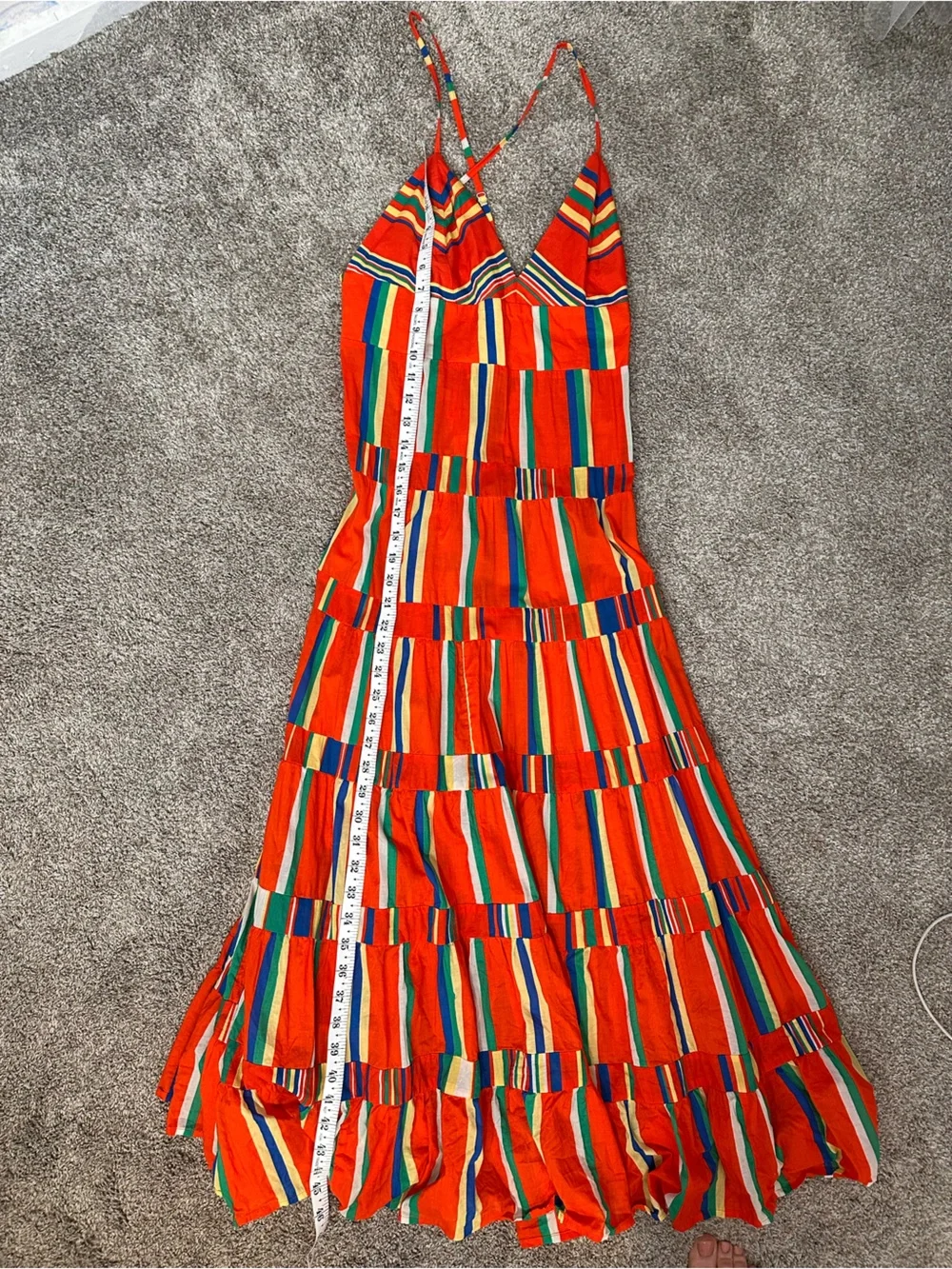 J. Crew Red Striped Sun Dress Resort preppy  vacation travel Dress